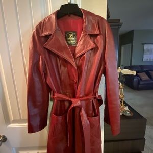 Leather trench coat